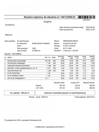 Mercedes-Benz Klasa E cena 47900 przebieg: 275000, rok produkcji 1993 z Sulejówek małe 46